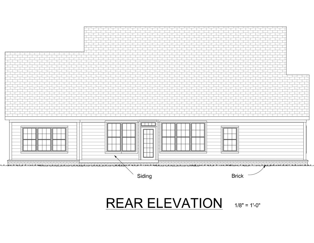 Home Plan Rear Elevation of this 3-Bedroom,2056 Sq Ft Plan -178-1267