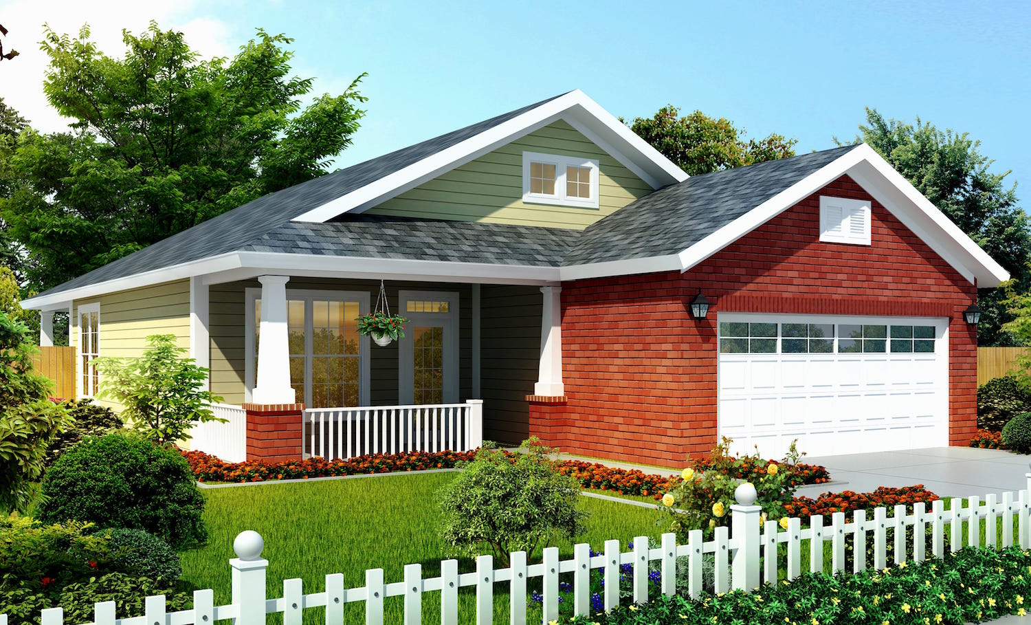 Front View of this 3-Bedroom, 1253 Sq Ft Plan - 178-1268