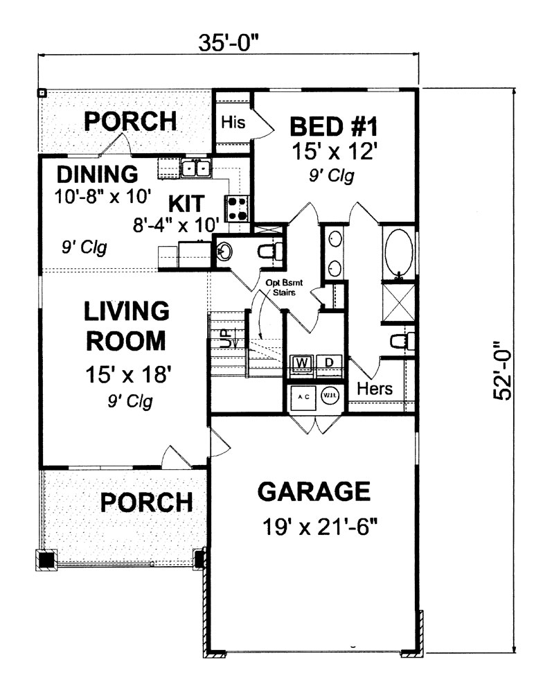 Floor Plan First Story of Craftsman Plan #178-1269
