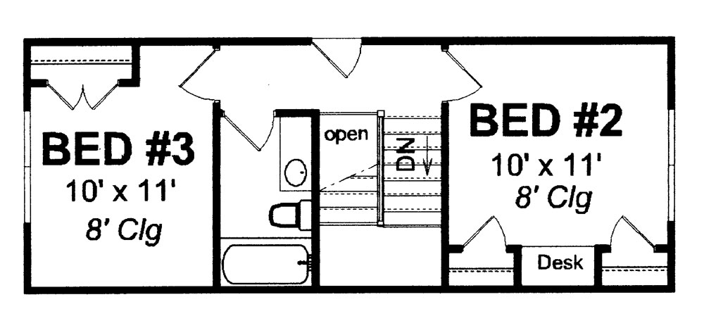 Floor Plan Second Story of Craftsman Plan #178-1269