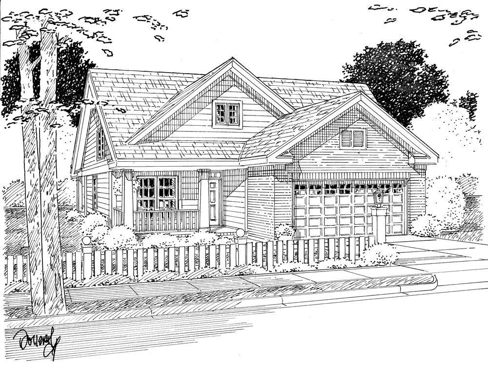 Front View of this 4-Bedroom, 1615 Sq Ft Plan - 178-1270