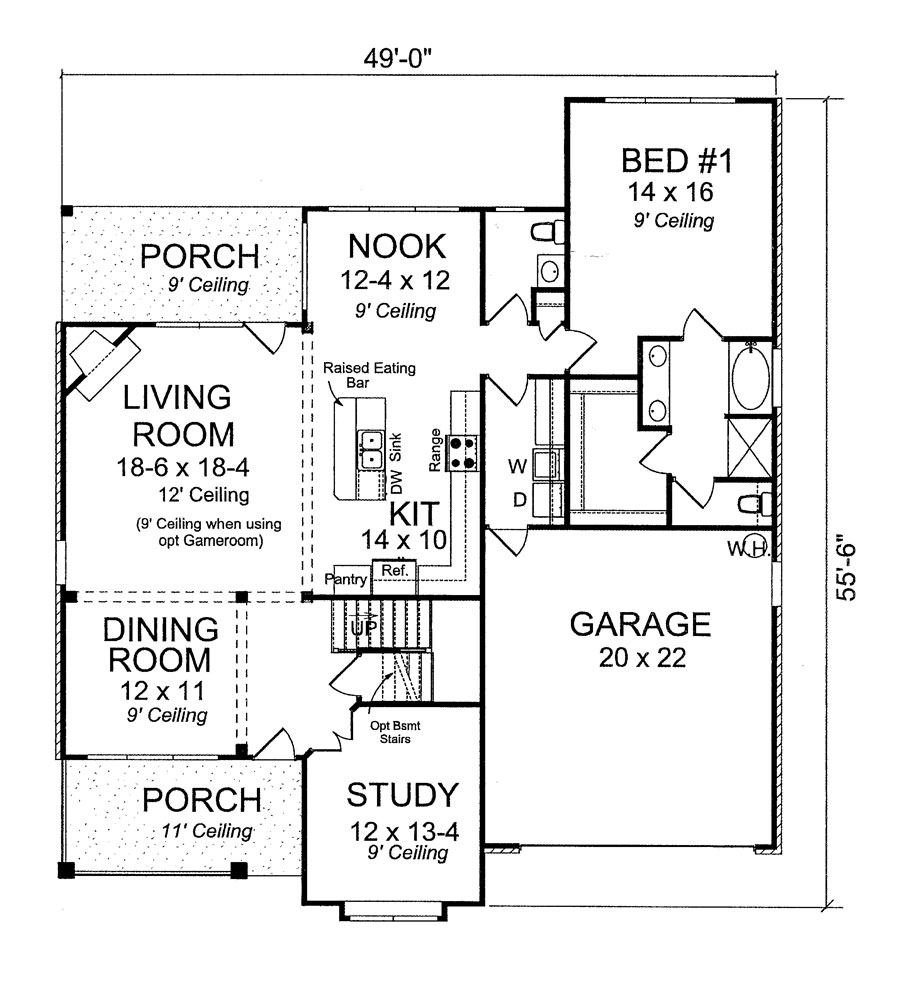 Floor Plan First Story of Traditional Plan #178-1271