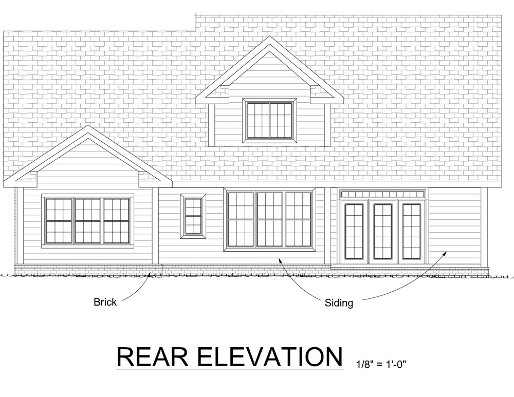 Home Plan Rear Elevation of this 3-Bedroom,2194 Sq Ft Plan -178-1271