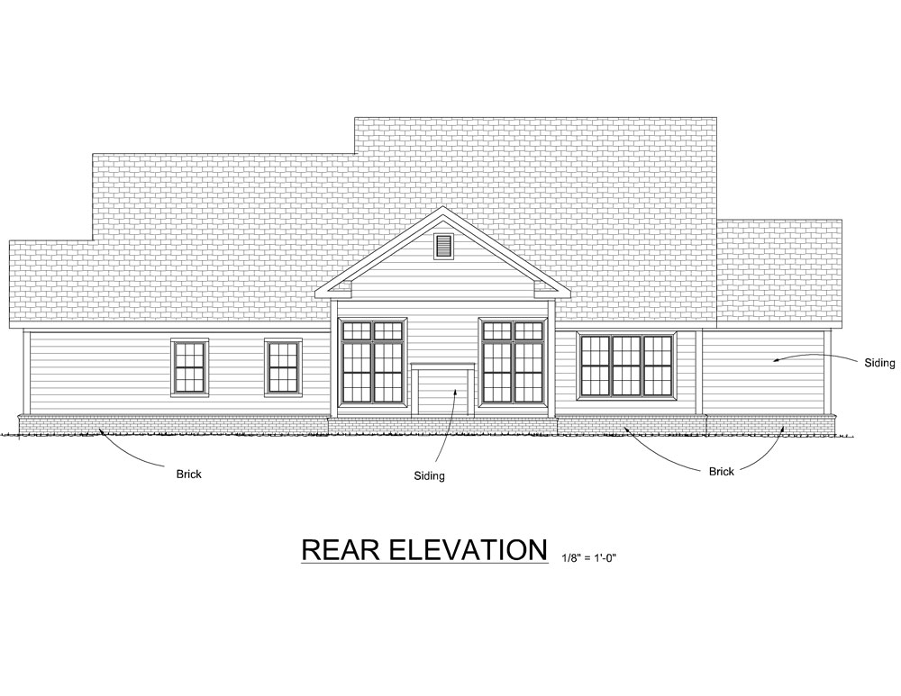 Home Plan Rear Elevation of this 4-Bedroom,3008 Sq Ft Plan -178-1274