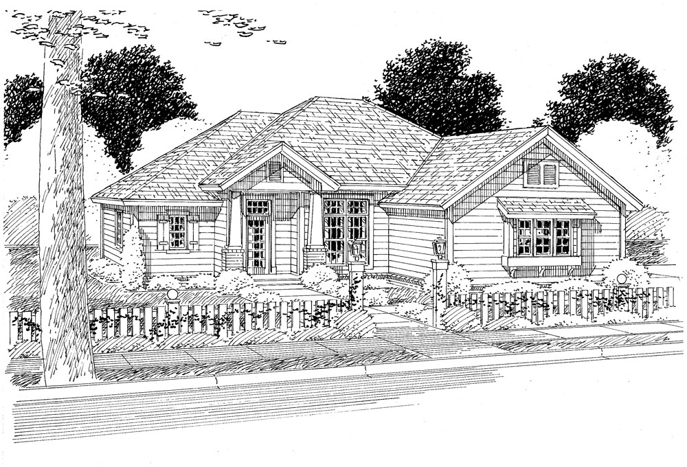 Front View of this 3-Bedroom, 1679 Sq Ft Plan - 178-1275