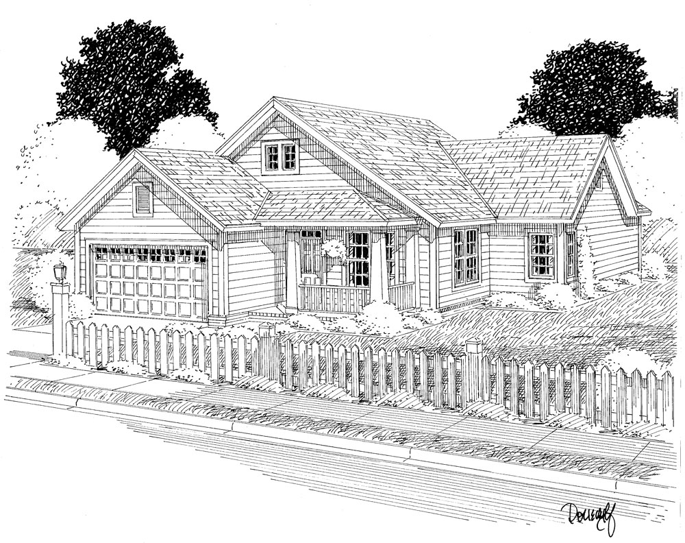 Front View of this 3-Bedroom, 1339 Sq Ft Plan - 178-1282