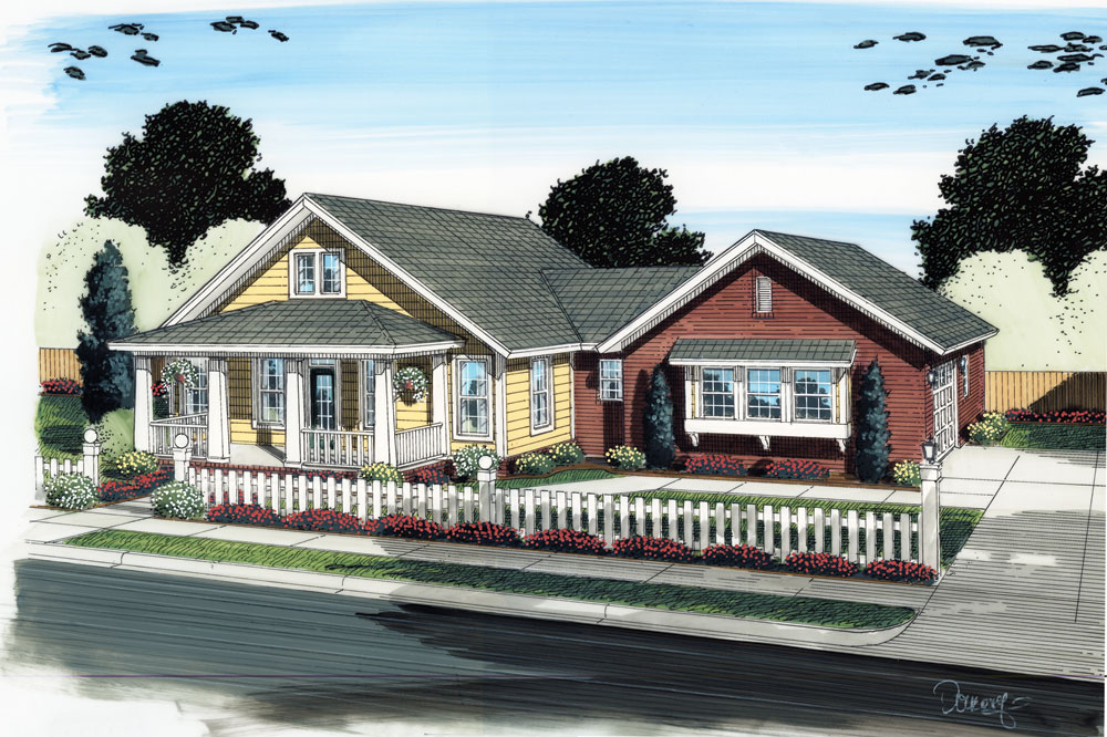 Front elevation of Traditional home (ThePlanCollection: House Plan #178-1286)