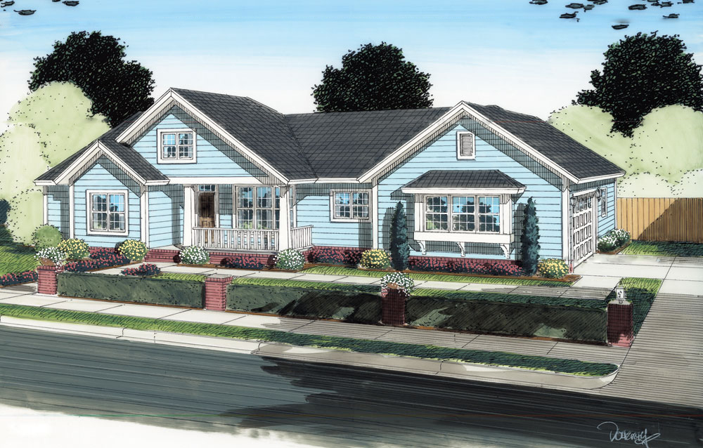 Front elevation of Traditional home (ThePlanCollection: House Plan #178-1294)