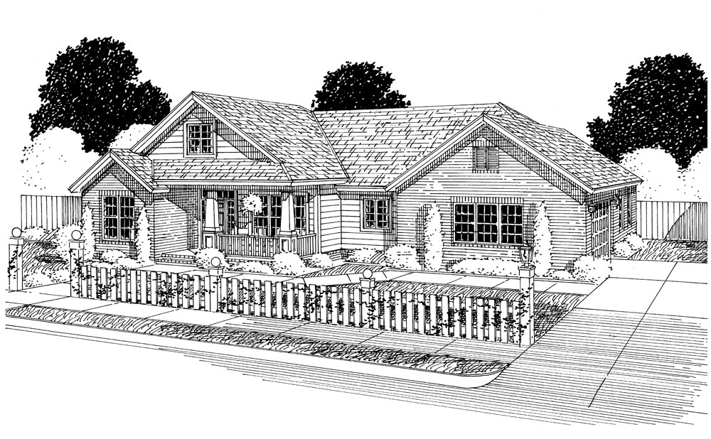 Front View of this 3-Bedroom, 2027 Sq Ft Plan - 178-1297