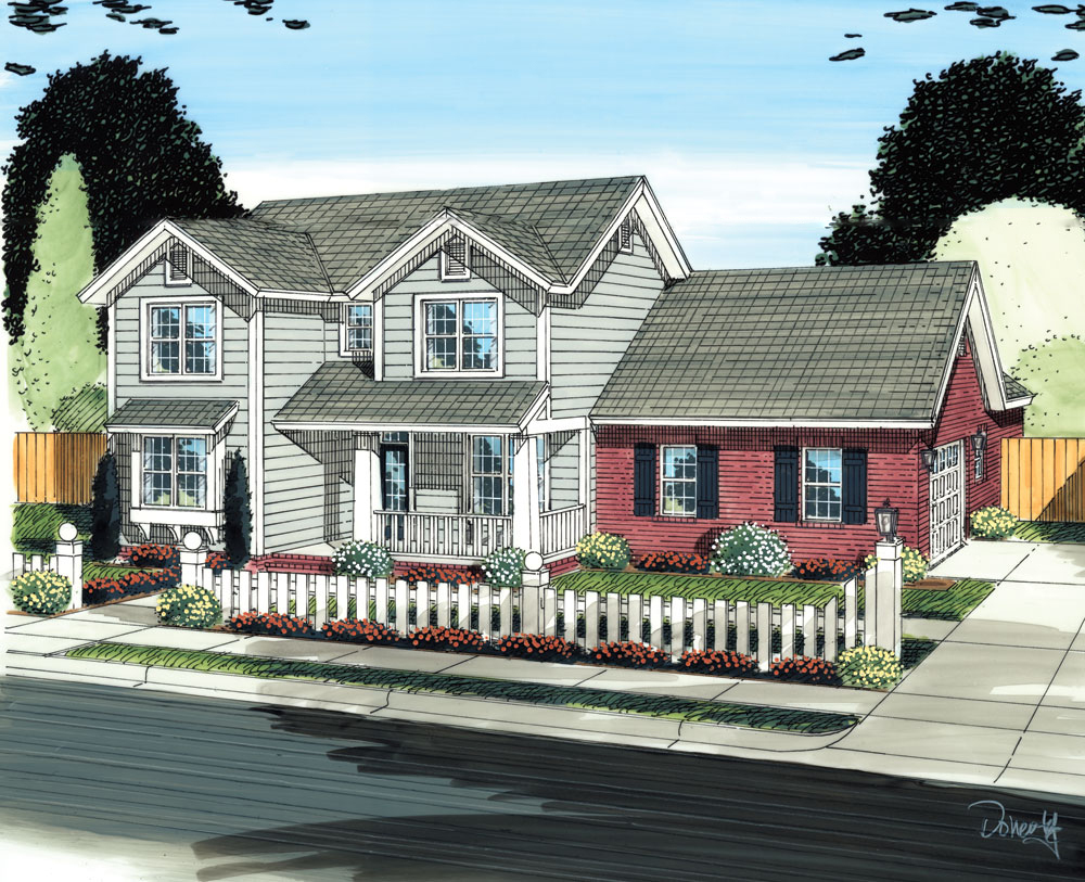 Front elevation of Traditional home (ThePlanCollection: House Plan #178-1298)