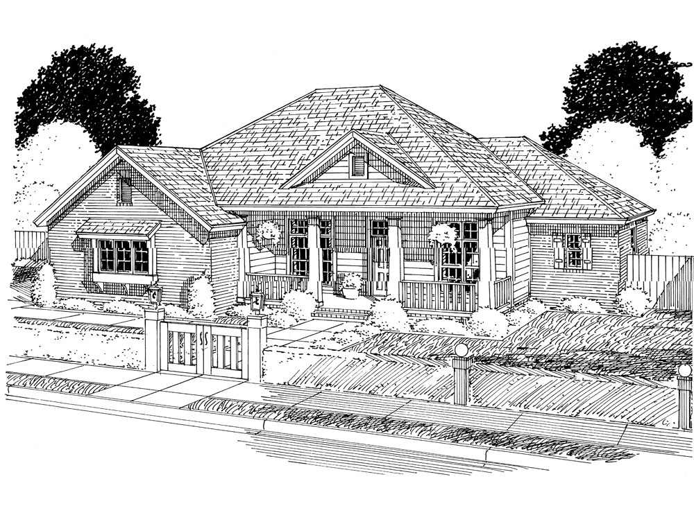 Front View of this 4-Bedroom, 1884 Sq Ft Plan - 178-1300