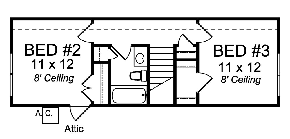 Floor Plan Second Story of Country Plan #178-1302
