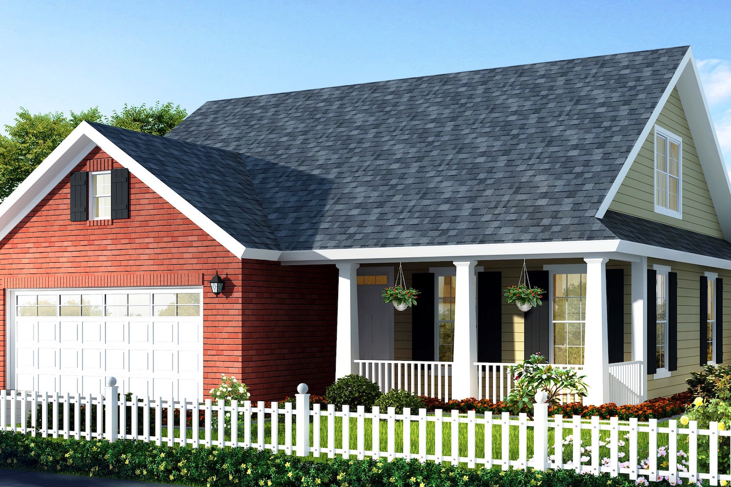 Color rendering of Country home plan (ThePlanCollection: House Plan #178-1302)