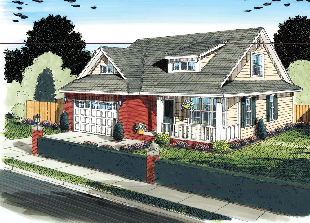 Front View of this 4-Bedroom, 1692 Sq Ft Plan - 178-1303