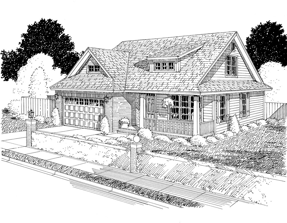 Front View of this 4-Bedroom, 1692 Sq Ft Plan - 178-1303