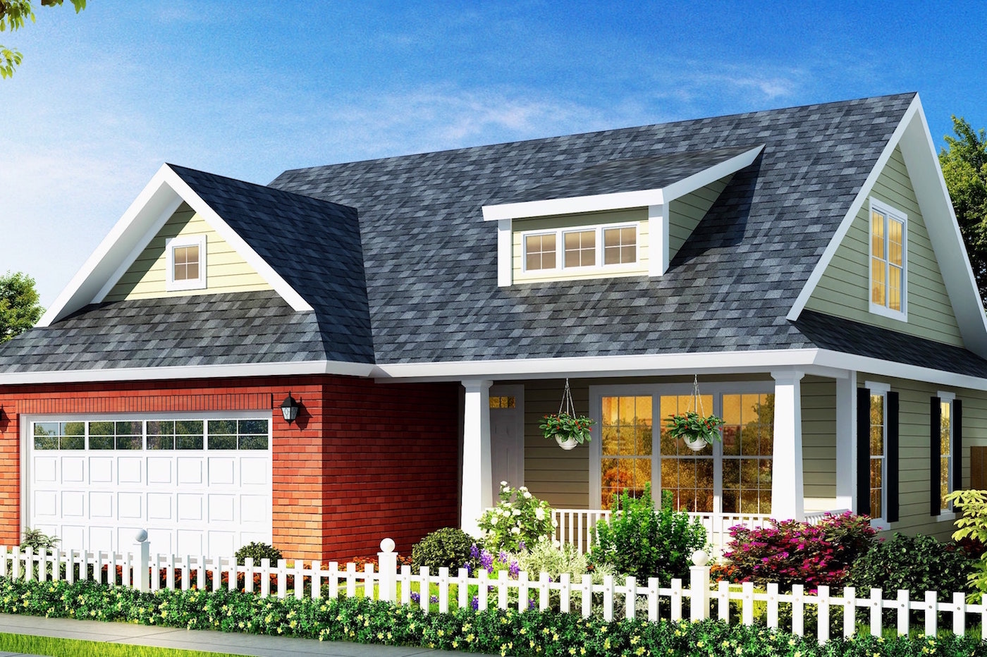 Color rendering of Country home plan (ThePlanCollection: House Plan #178-1303)