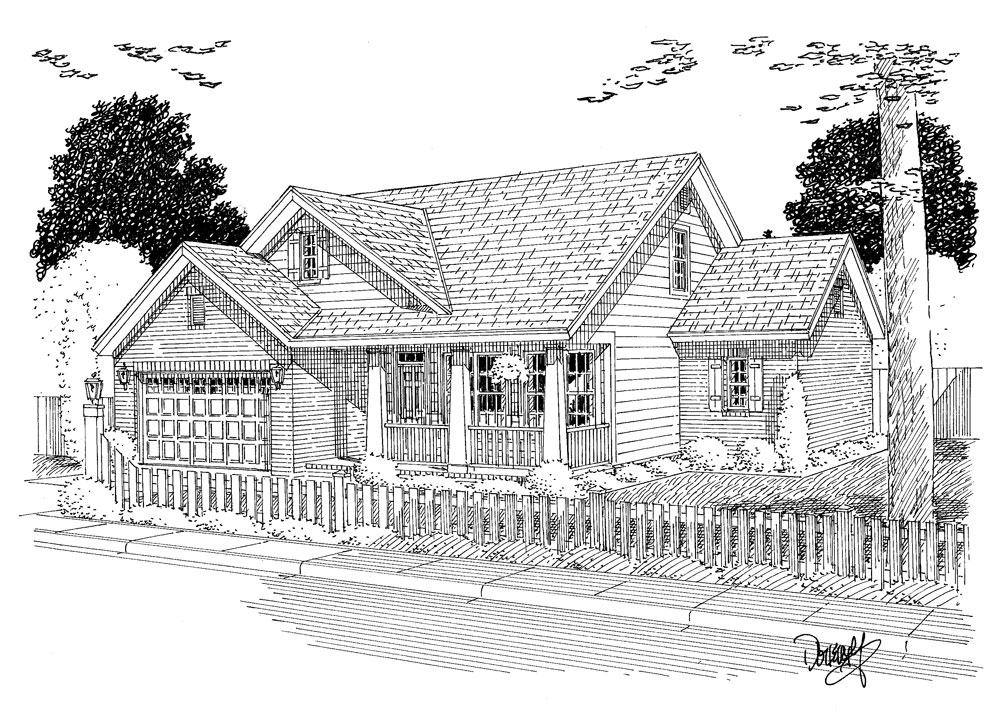 Front View of this 4-Bedroom, 1782 Sq Ft Plan - 178-1309