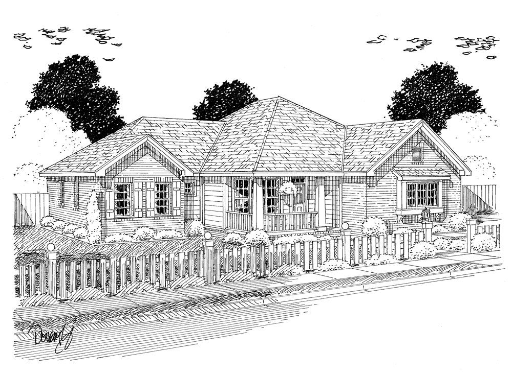 Front View of this 4-Bedroom, 1682 Sq Ft Plan - 178-1314