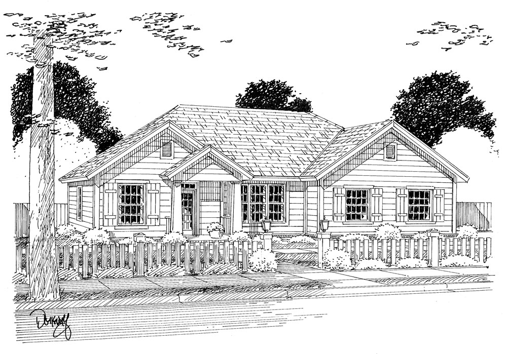 Front View of this 3-Bedroom, 1616 Sq Ft Plan - 178-1317