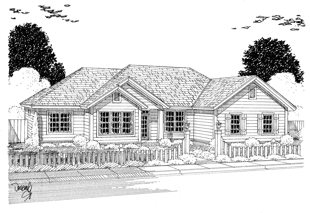 Front View of this 3-Bedroom, 1631 Sq Ft Plan - 178-1319