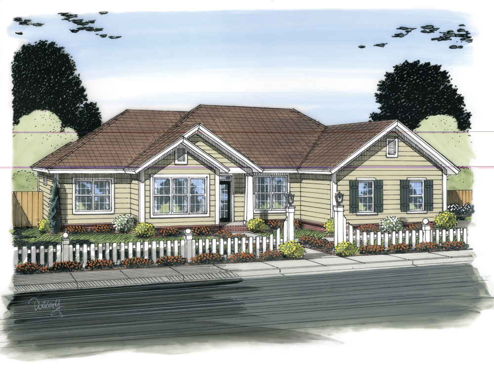 Front elevation of Traditional home (ThePlanCollection: House Plan #178-1319)