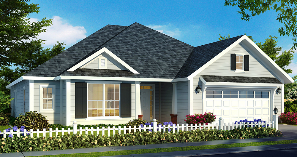 Front elevation of Cottage home (ThePlanCollection: House Plan #178-1323)