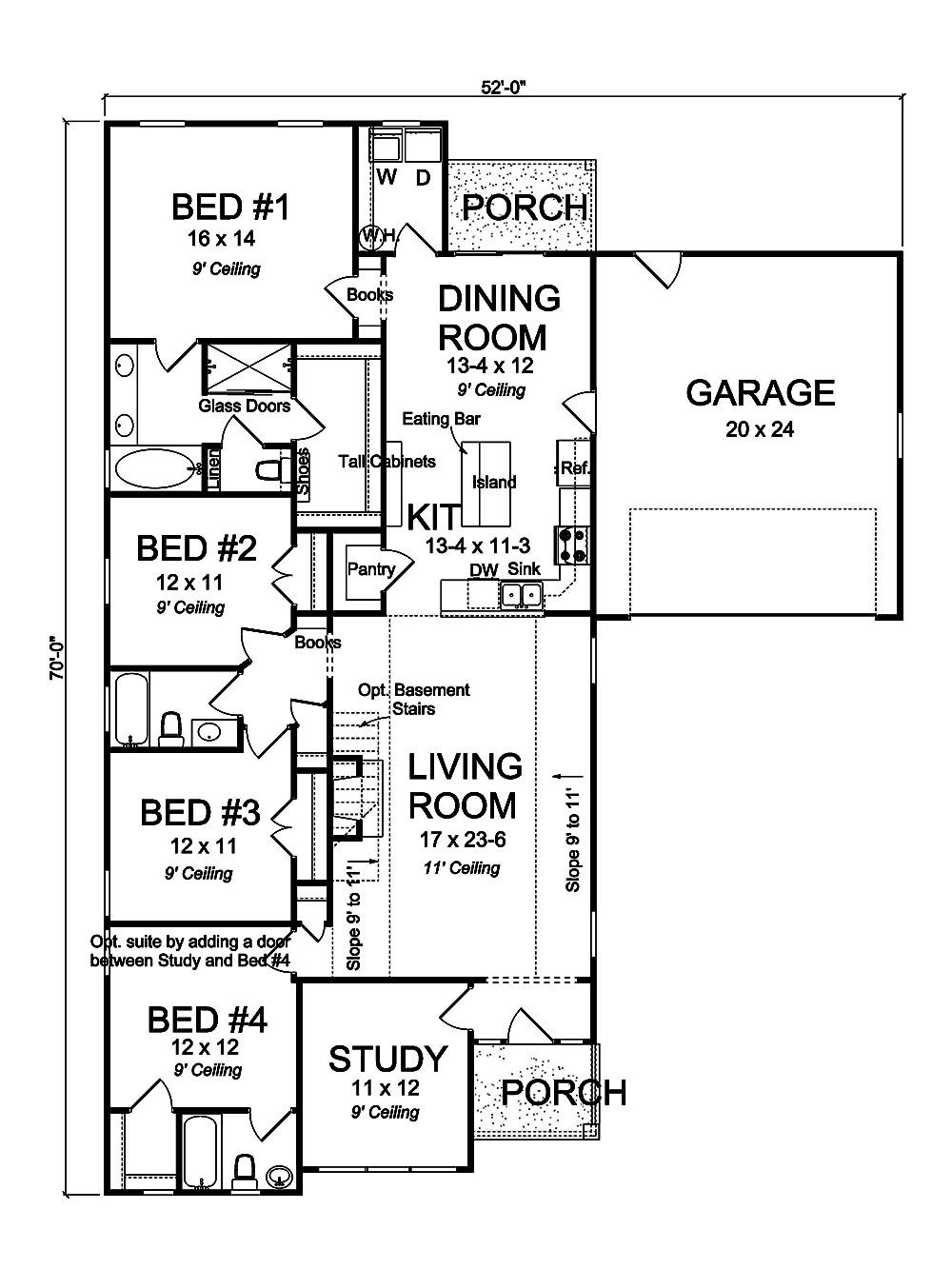 Floor Plan First Story of Cottage Plan #178-1330