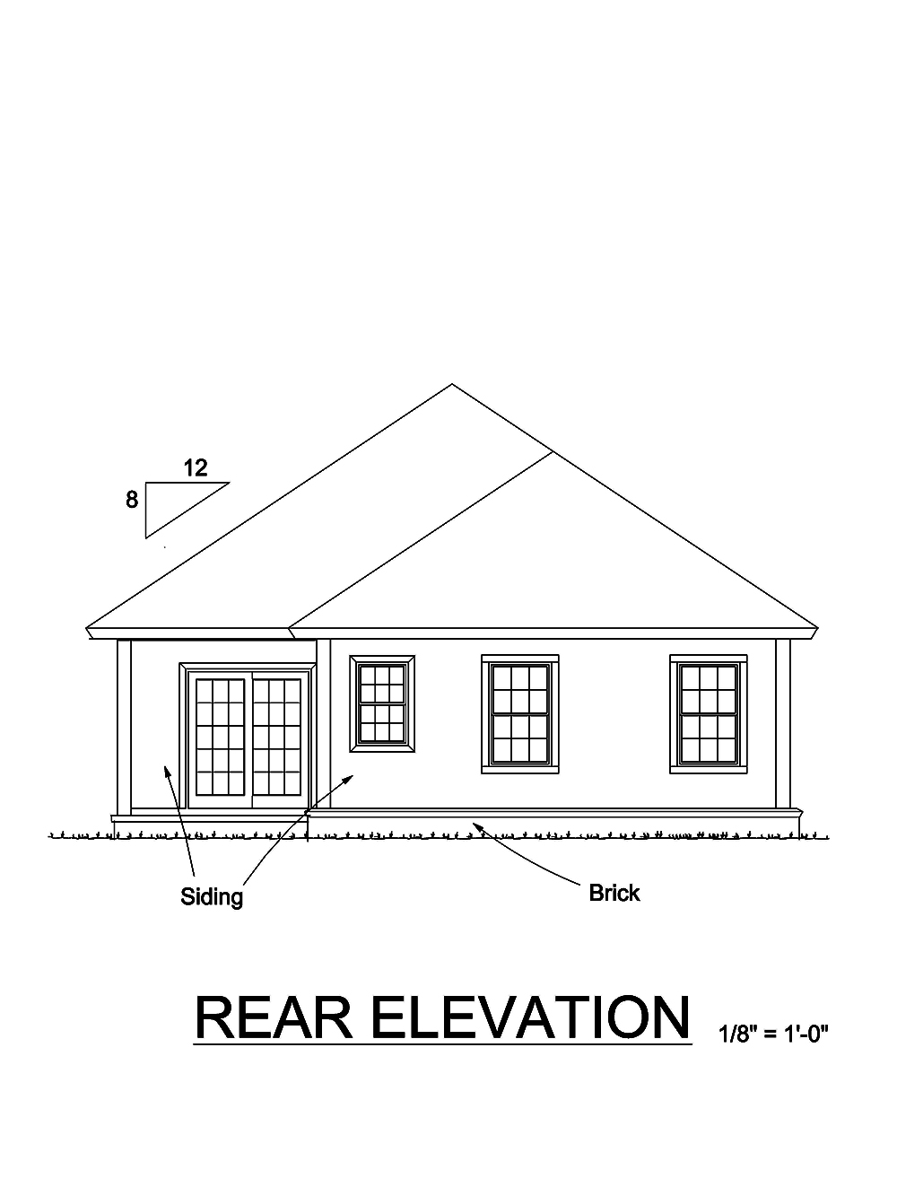 Home Plan Rear Elevation of this 4-Bedroom,2062 Sq Ft Plan -178-1331