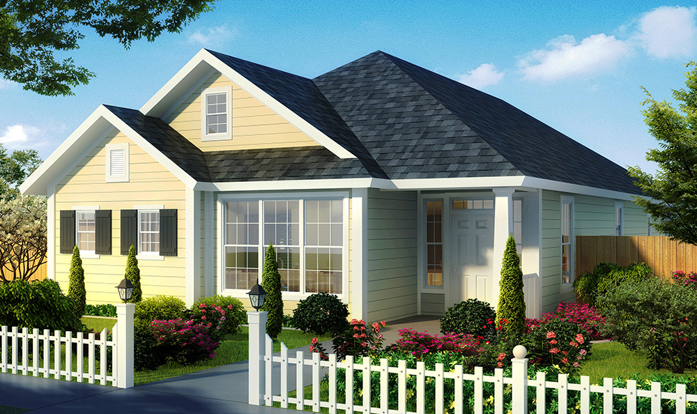 Front elevation of Cottage home (ThePlanCollection: House Plan #178-1331)
