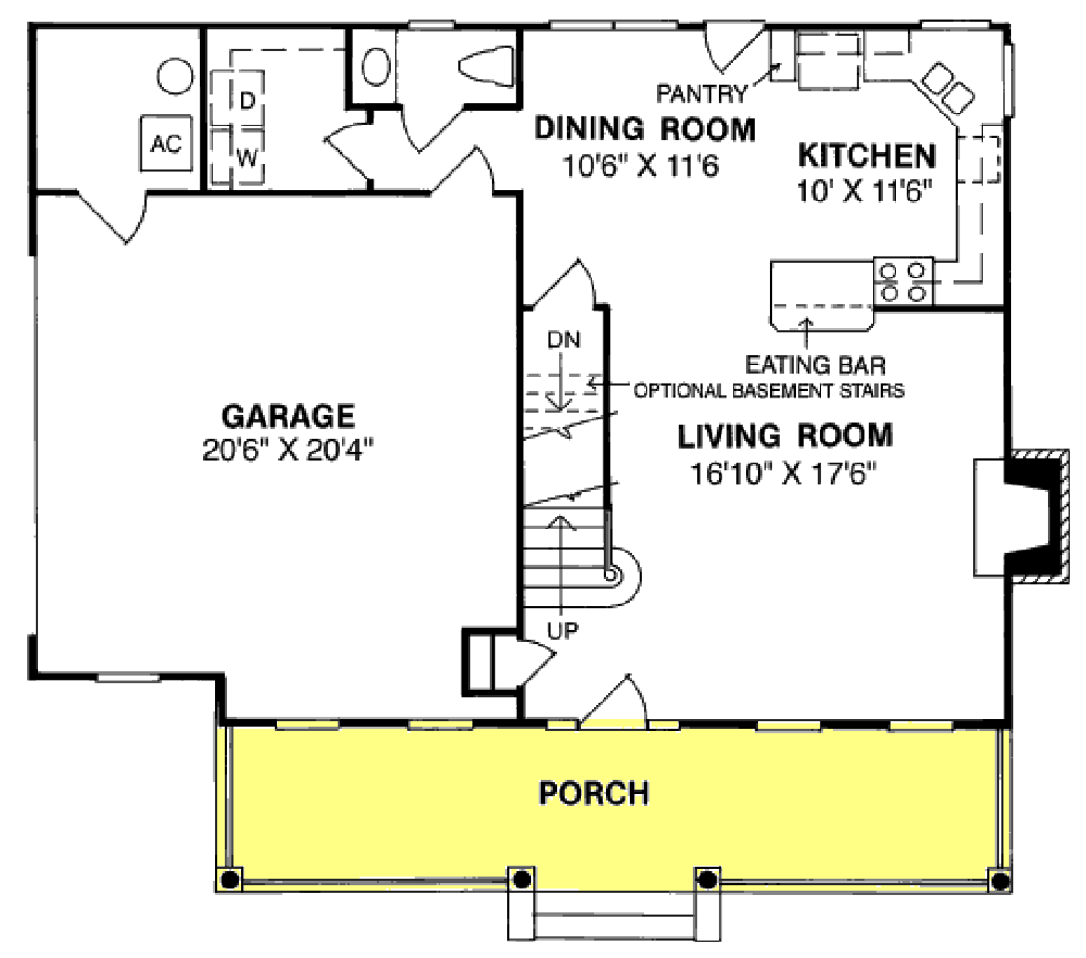 Floor Plan First Story of Colonial Plan #178-1332