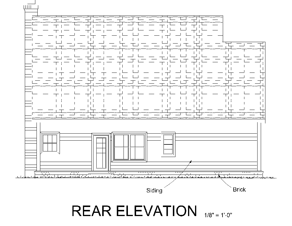 Home Plan Rear Elevation of this 3-Bedroom,1632 Sq Ft Plan -178-1332