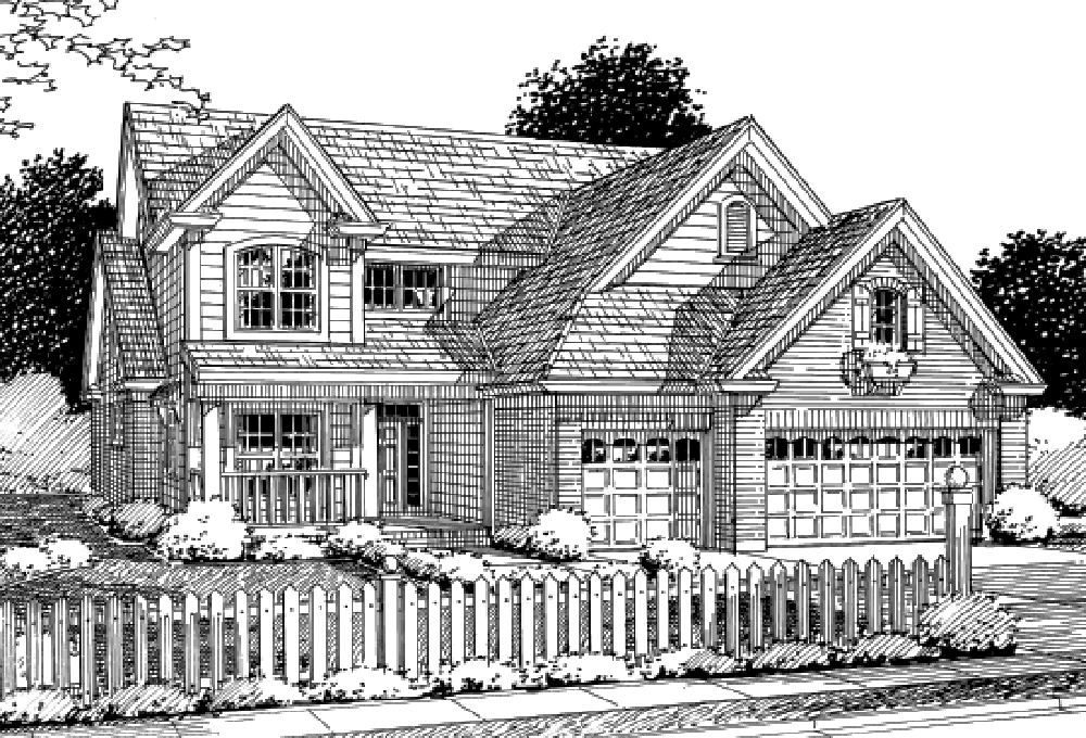 Front View of this 4-Bedroom, 2180 Sq Ft Plan - 178-1334