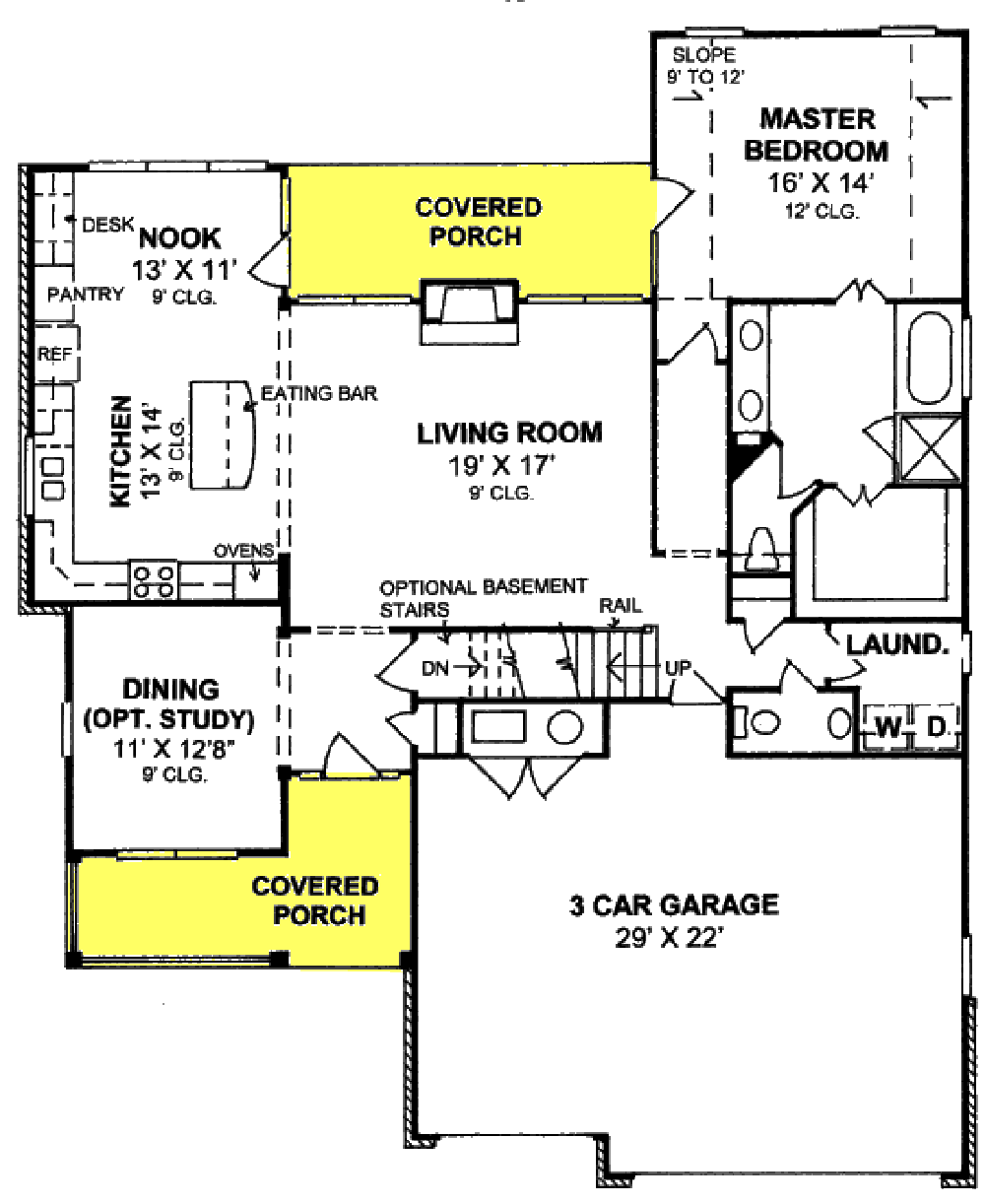 Floor Plan First Story of Country Plan #178-1334