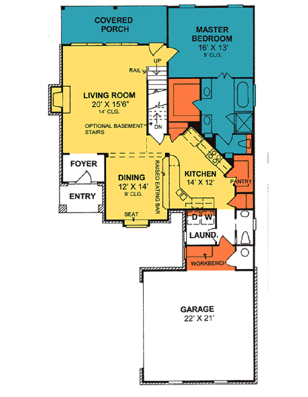 Floor Plan First Story of Traditional Plan #178-1335
