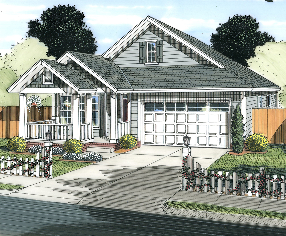 Front elevation of Cottage home (ThePlanCollection: House Plan #178-1339)