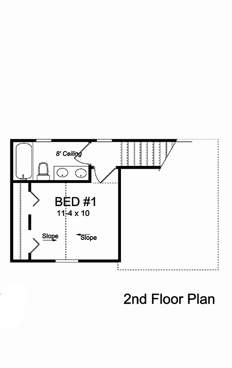 Floor Plan Second Story of Cottage Plan #178-1343