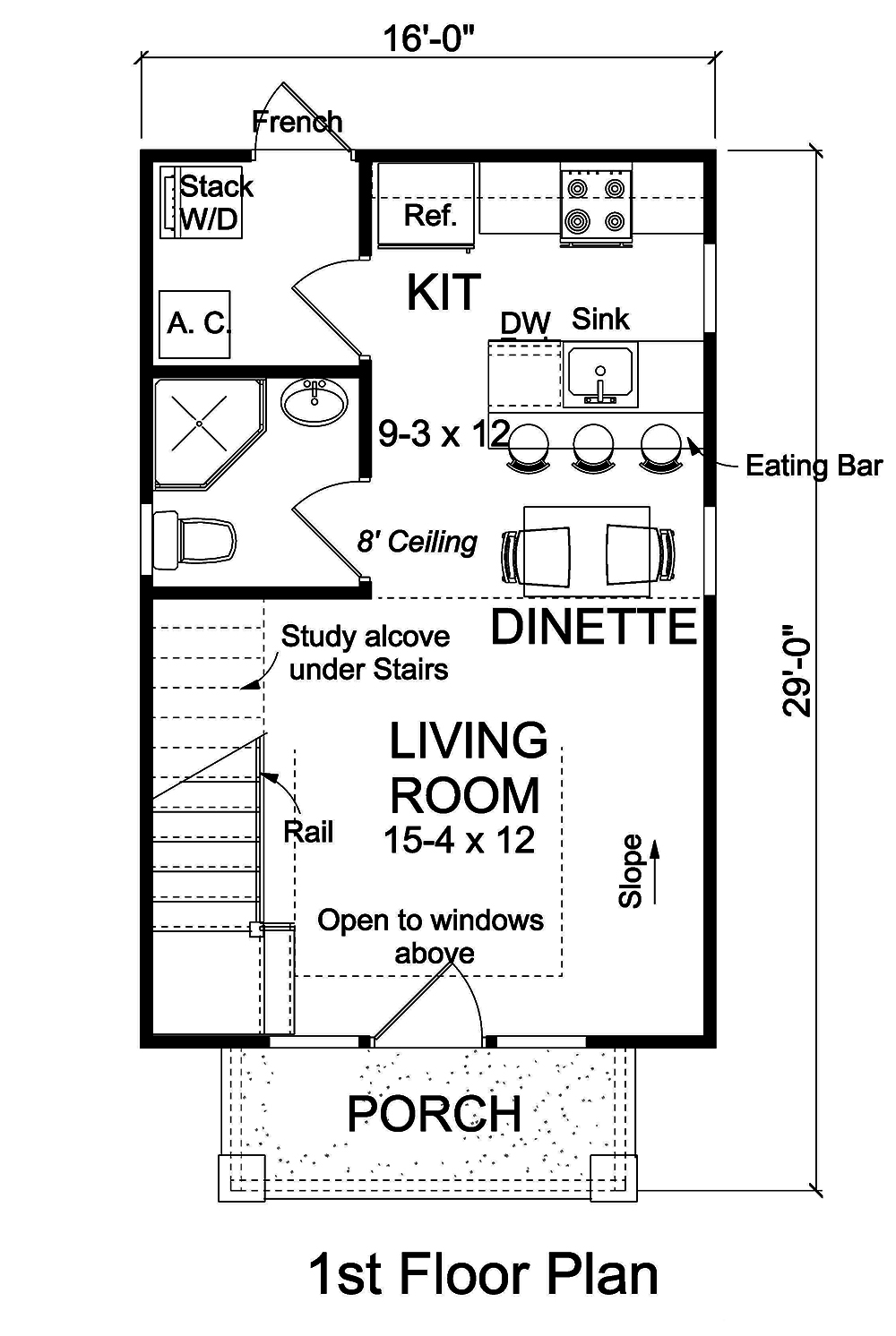 Floor Plan First Story of Cottage Plan #178-1346