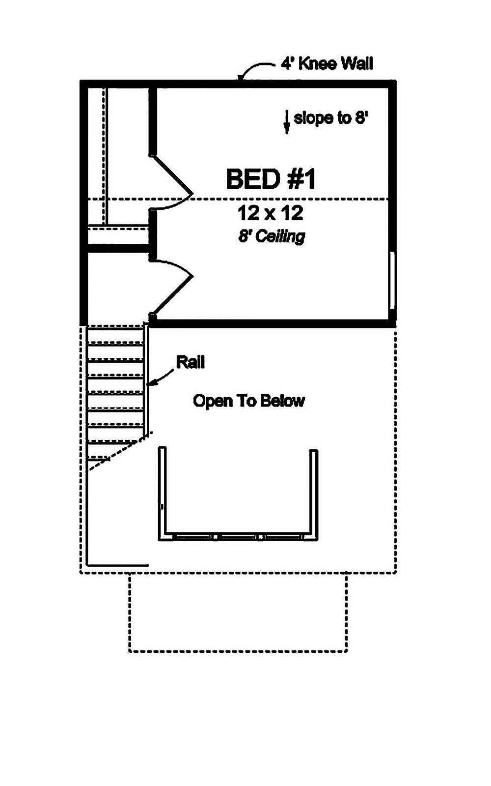 Floor Plan Second Story of Cottage Plan #178-1346