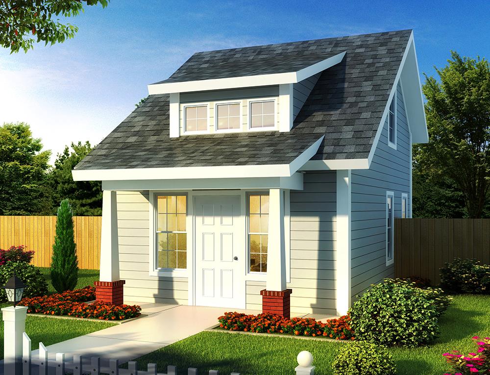 Front View of this 1-Bedroom, 597 Sq Ft Plan - 178-1346