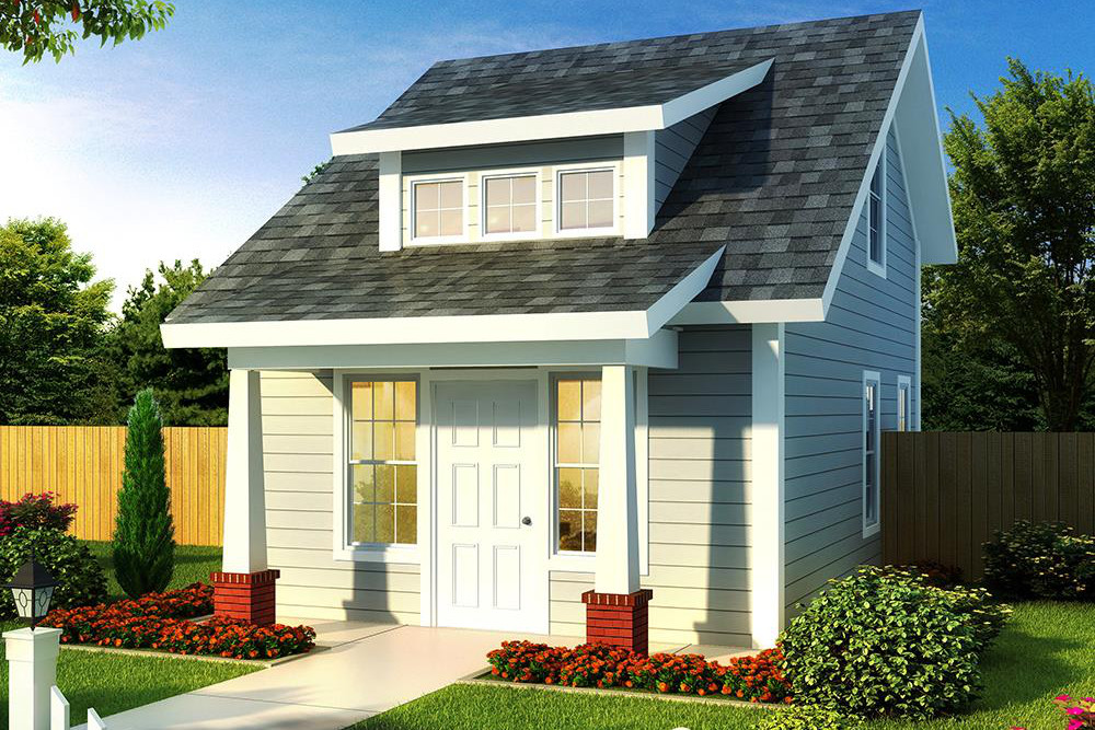 Color rendering of Cottage home plan (ThePlanCollection: House Plan #178-1346)
