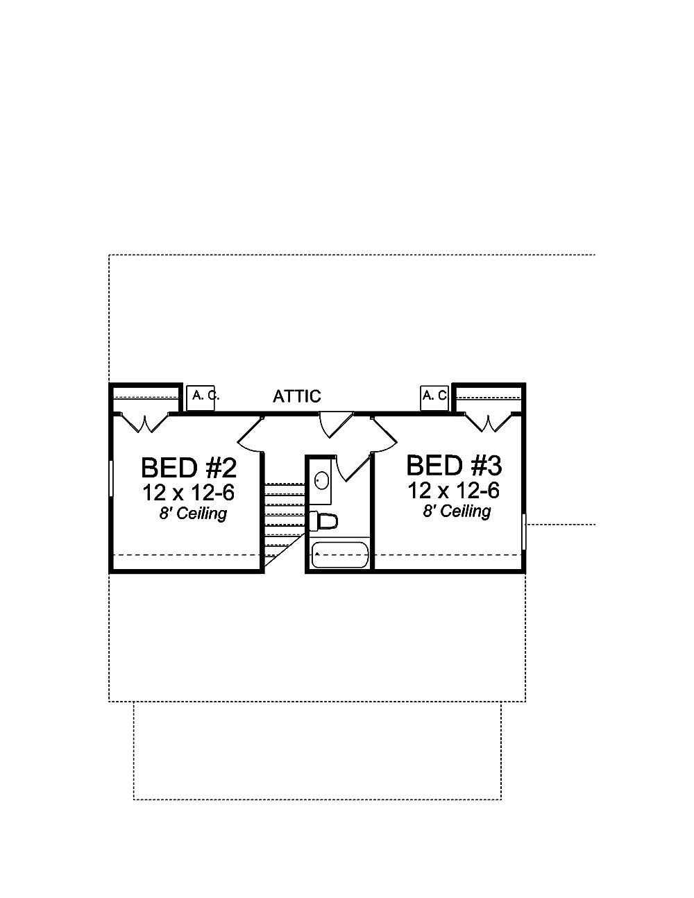 Floor Plan Second Story of Craftsman Plan #178-1353
