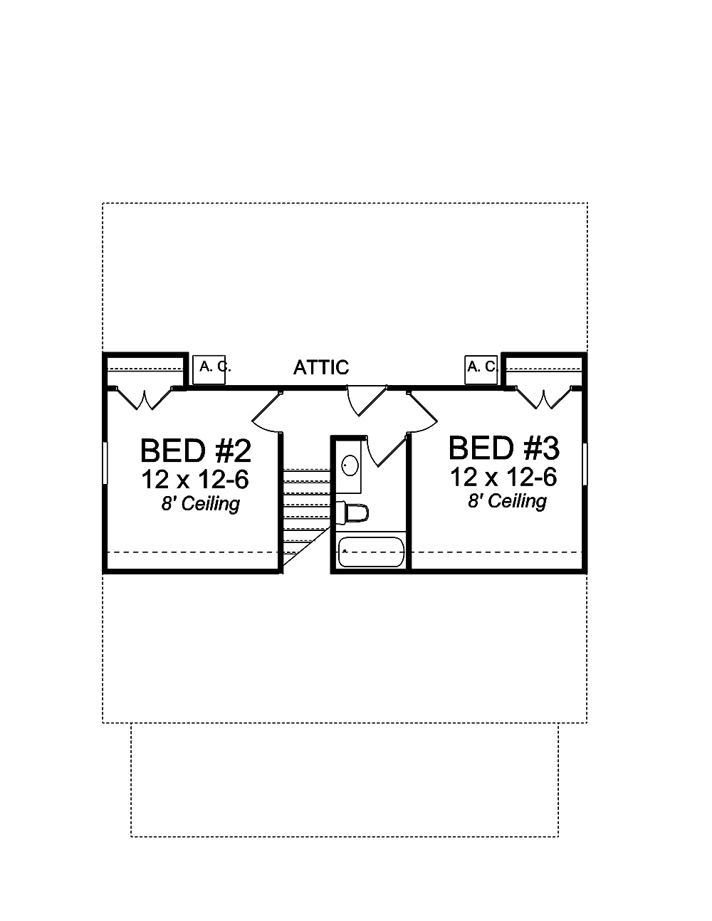 Floor Plan Second Story of Craftsman Plan #178-1356