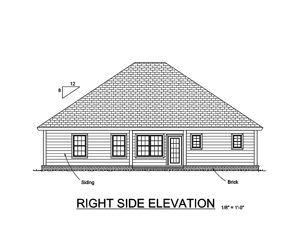 Home Plan Rear Elevation of this 4-Bedroom,1694 Sq Ft Plan -178-1357