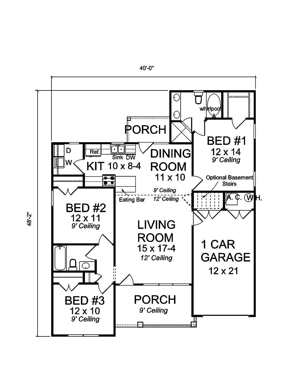 Floor Plan First Story of Craftsman Plan #178-1359