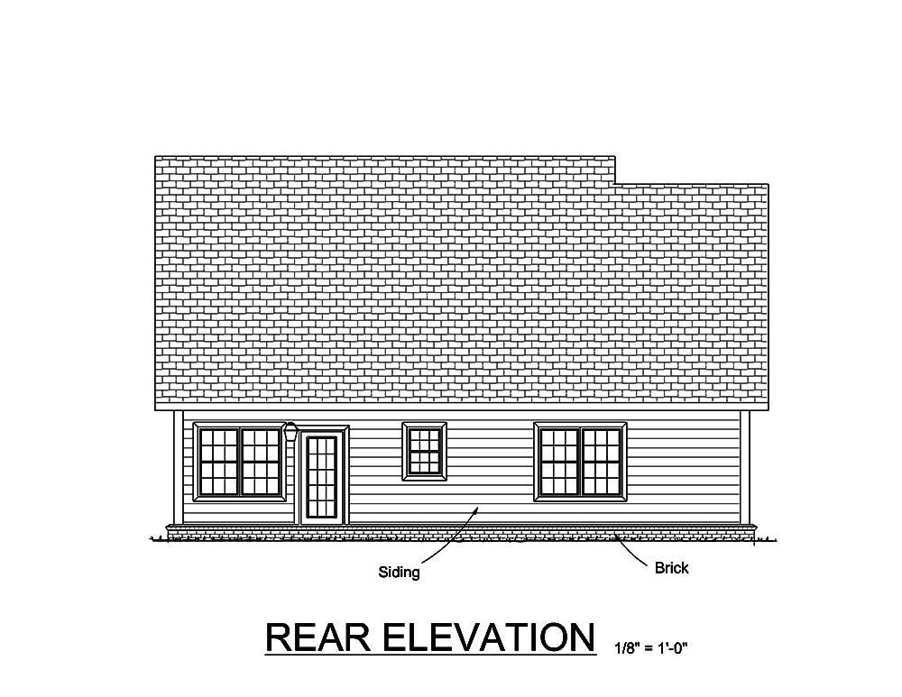 Home Plan Rear Elevation of this 4-Bedroom,2141 Sq Ft Plan -178-1363