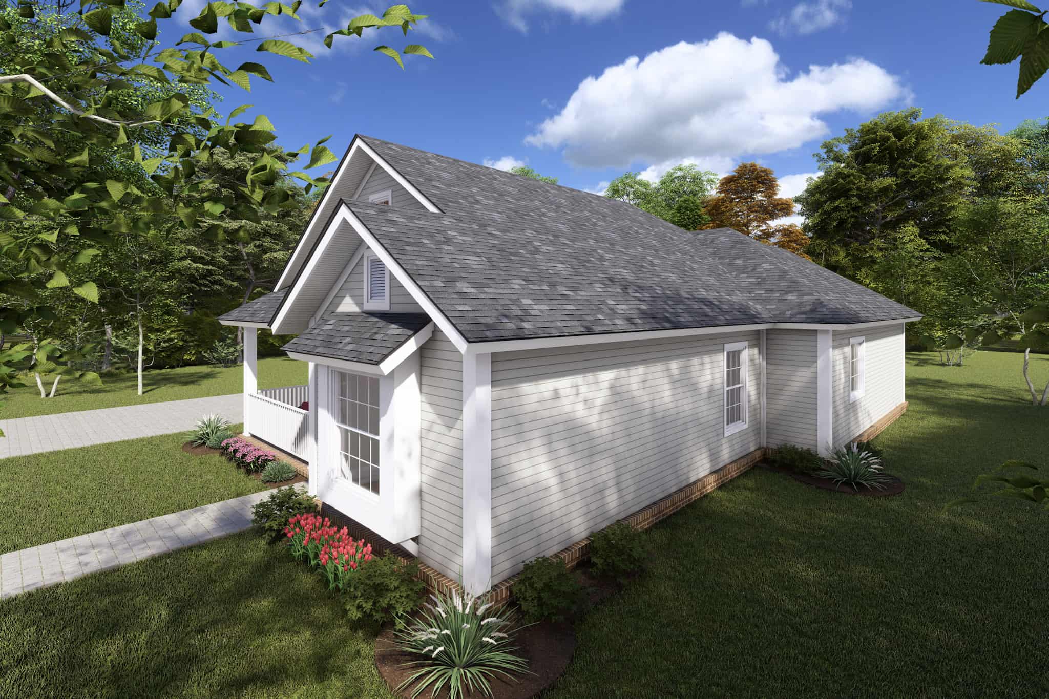 Rear View of this 3-Bedroom,1426 Sq Ft Plan -178-1366