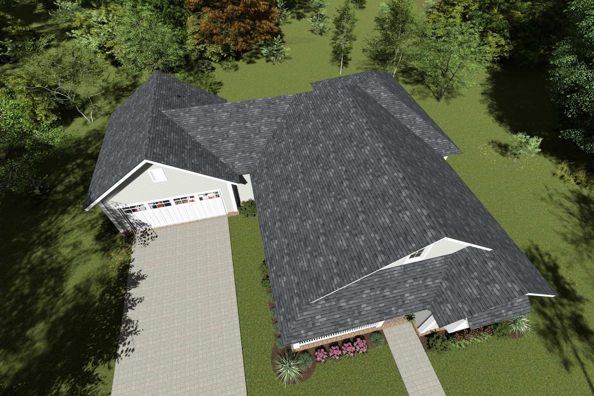 Aerial View of this 3-Bedroom,1426 Sq Ft Plan -178-1366