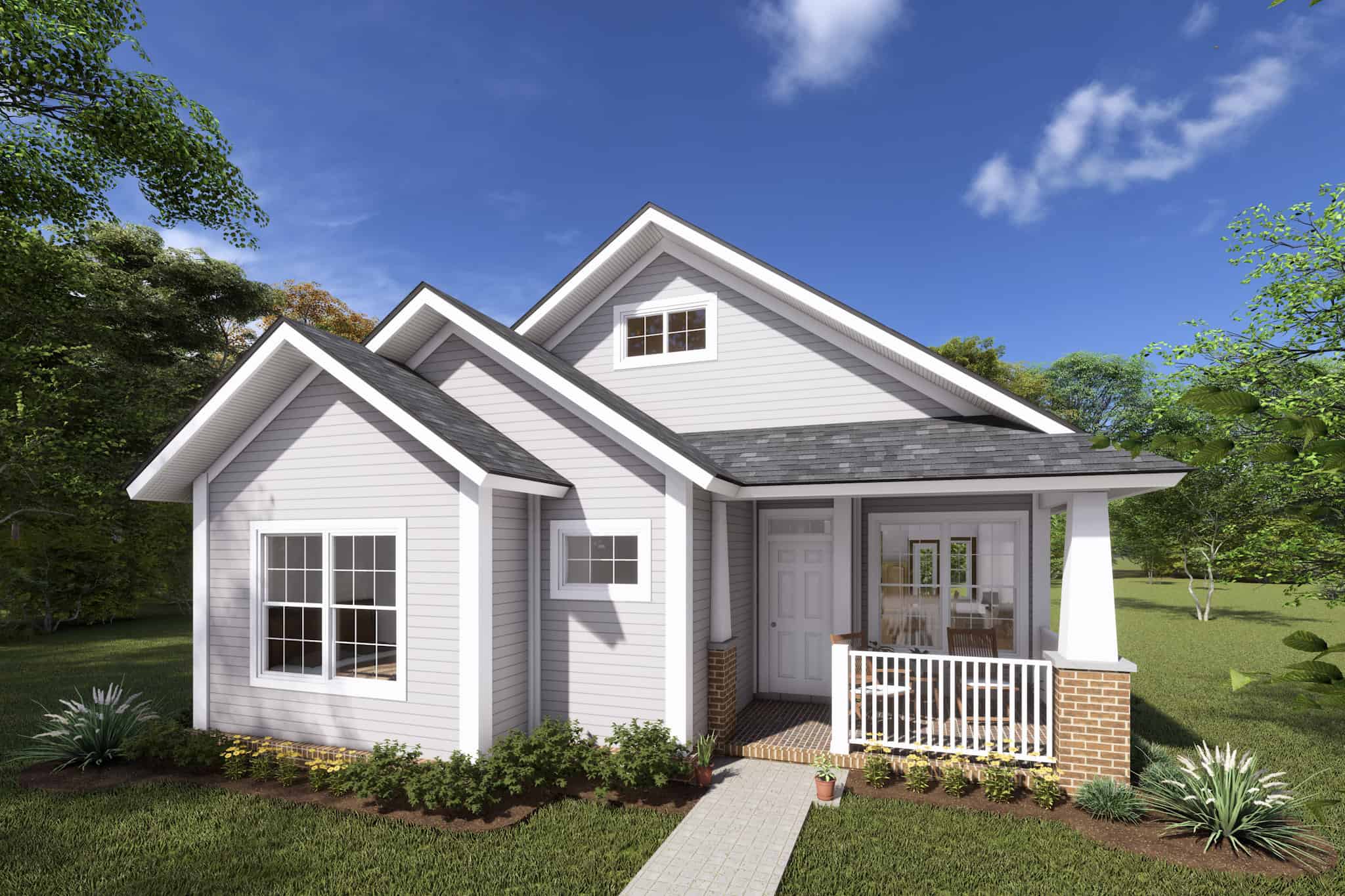 Front elevation of Cottage home (ThePlanCollection: House Plan #178-1368)