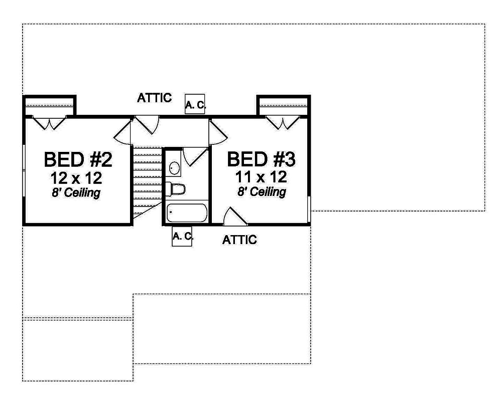 Floor Plan Second Story of Cottage Plan #178-1369