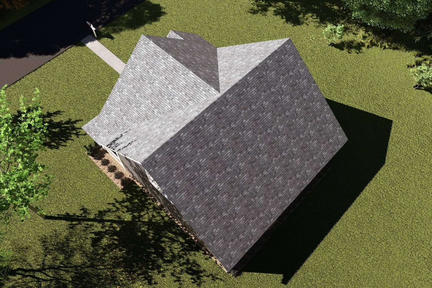 Aerial View of this 3-Bedroom,1597 Sq Ft Plan -178-1370